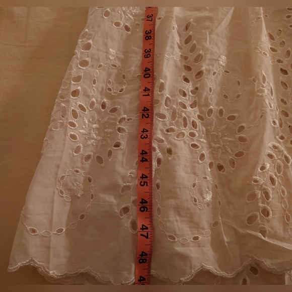 NWT White Cotton LAVANDE-11 Eyelet Lace Adjustable Maxi Sun Dress S / M, 4 / 6 - Picture 9 of 14